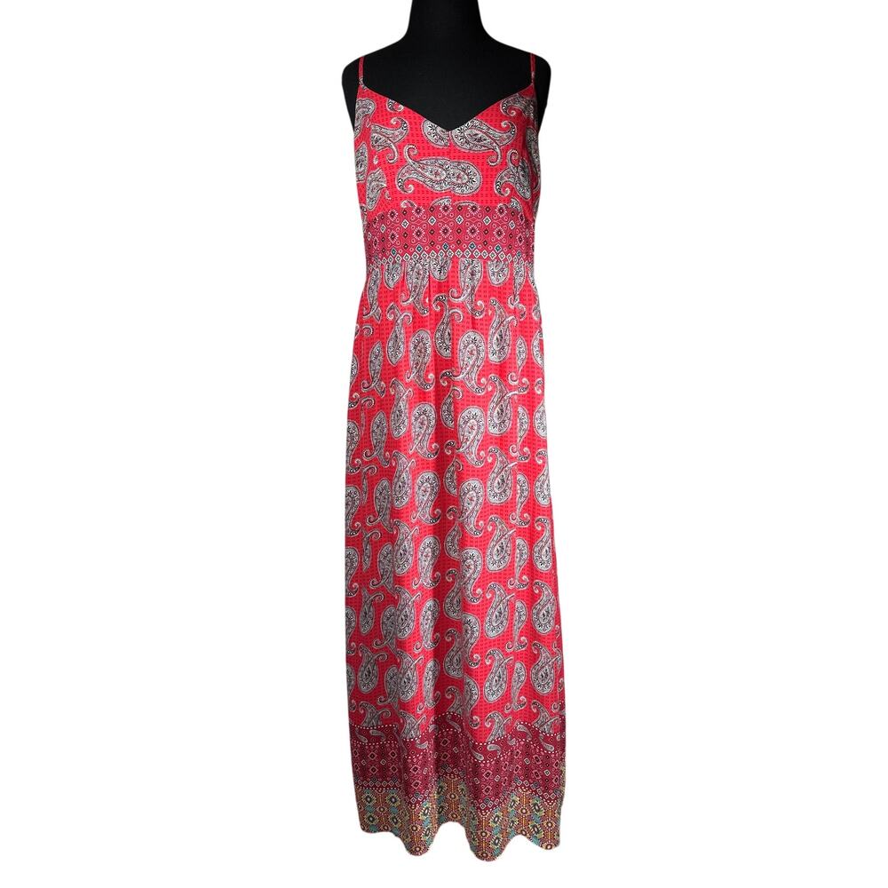 Kut From The Kloth Paisley Print Maxi Dress Sz 12 Boho Bohemian Patchwork Summer